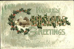 Hearty Christmas Greetings Postcard Postcard