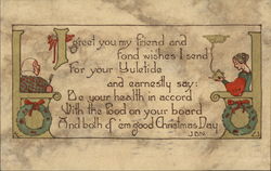 Yuletide Greetings Christmas Postcard Postcard