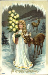 A Merry Christmas Angels Postcard Postcard