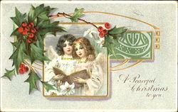 A Peaceful Christmas To You Angels Postcard Postcard