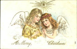 A Merry Christmas Angels Postcard Postcard