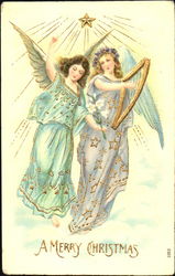 A Merry Christmas Angels Postcard Postcard