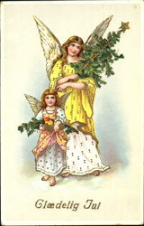 Glaedelig Jul Angels Postcard Postcard