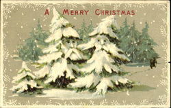 Christmas Tree Faces Postcard Postcard