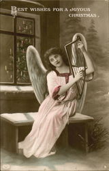 Angel with Harp Angels Postcard Postcard