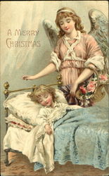 A Merry Christmas Angels Postcard Postcard