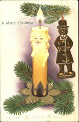 Candle Face Christmas Postcard Postcard