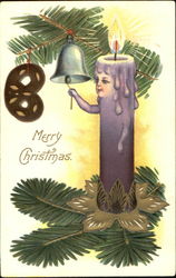 Candle Face Christmas Postcard Postcard