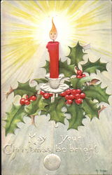 Candle Christmas Postcard Postcard