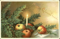 Candle Christmas Postcard Postcard