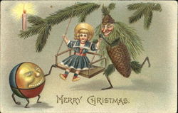 Pinecone People Christmas Postcard Postcard