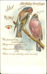 July Ruby Postcard