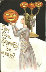 May Your Hallow-Even Be Merry Halloween Postcard Postcard