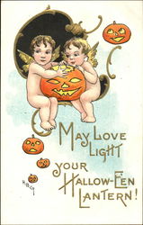 May Love Light Your Hallow-Even Lantern! Halloween Postcard Postcard