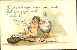 Cupid & Duck Postcard