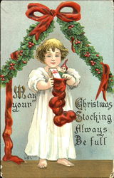 May Your Christmas Stocking Always Be Full Postcard