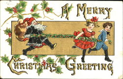 A Merry Christmas Greeting Postcard