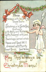 May This Always Be Your Christmas Menu! Postcard