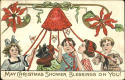 May Christmas Shower Blessings On You! Postcard