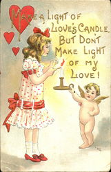 Love's Candle Girl Postcard