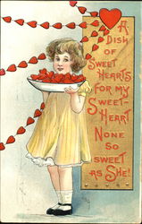 Girl with Hearts Postcard