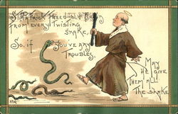 St. Patrick Freed Old Erllin From Every Twisting Snake Postcard