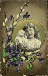 Girl with Doll Postcard