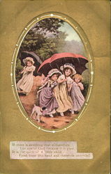 Girls in the Rain Postcard