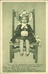 Girl on Chair Girls Postcard Postcard