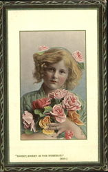 Sweet Sweet Is The Rosebud Girls Postcard Postcard