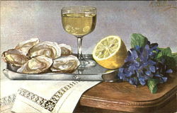 Still Life - Oysters Artist Signed Postcard Postcard