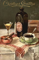 Still Life - Coffee, Liquor & Cigar Postcard