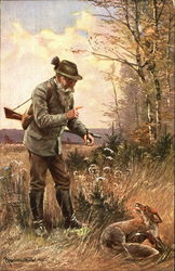 Hunter - Fox in Trap Hunting Postcard Postcard