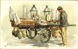 Itallian Food Cart Italy Postcard Postcard