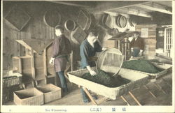 Tea Winnowing Japan Postcard Postcard