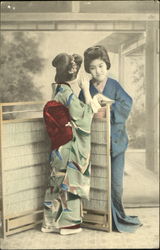 Japanese Girls Asian Postcard Postcard