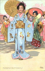 Madama Butterfly Asian Postcard Postcard