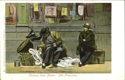 Chinese Shoe Maker Asian Postcard Postcard