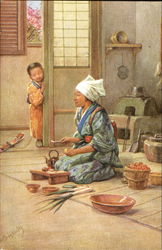 A Japanese Cook Asian Postcard Postcard