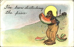 I've Been Disturbing The Piece Black Americana Postcard Postcard