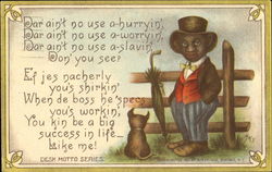 Ain't No Use a-hurryin' Black Americana Postcard Postcard