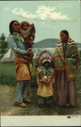 Native American Family in Traditional Dress Postcard