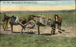 Moving Day In The Indian Camp Postcard