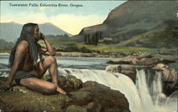 Tumwater Falls Columbia River Oregon Native Americana Postcard Postcard