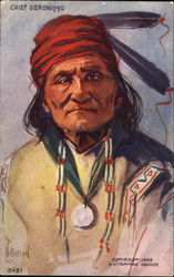 Chief Geronimo Native Americana Postcard Postcard