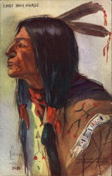 Chief High Horse Native Americana Postcard Postcard