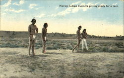 Navajo Indian Runners Getting Ready For A Race Postcard