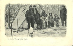 Indian Family In Far North Native Americana Postcard Postcard