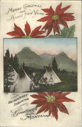 Merry Christmas And Happy New Year Native Americana Postcard Postcard