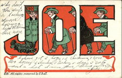 Joe Names Postcard Postcard